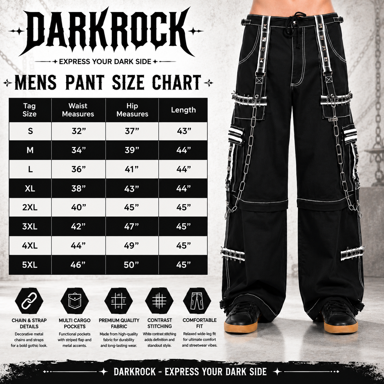 Gothic Jeans Apocalyptic Punke Mo Pants/USA Crazy Piper Goth Cyber Pants