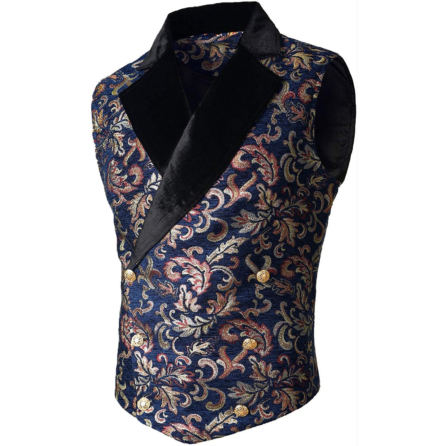 Gothic Men's Victorian Double Breasted Vest Gothic Steampunk Waistcoat