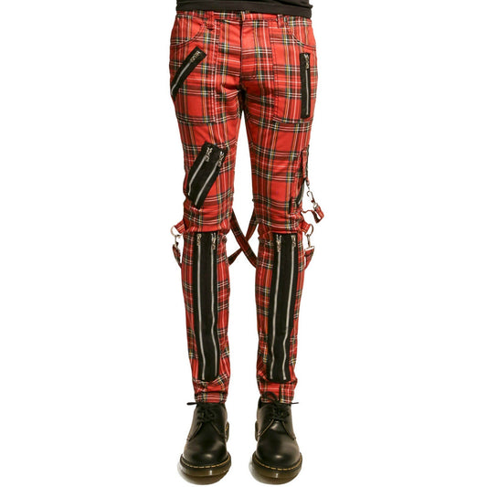 Gothic Bondage Red Straps Men Pant Alternative Punk Rebel Rock Emo Trouser Jeans Pant