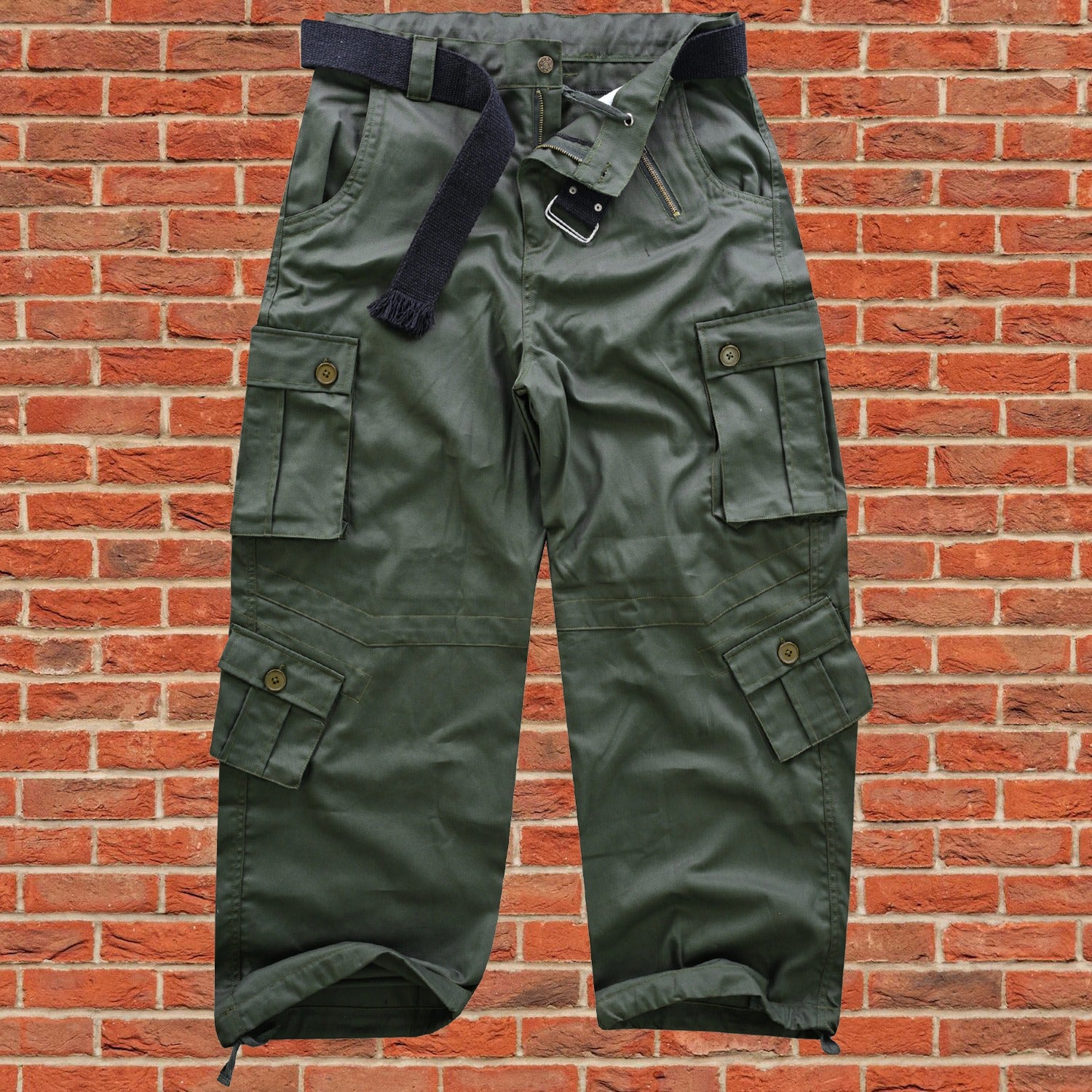 AKARMY Men's Cotton Casual Military Army Camo Combat Work Cargo Pants with 8 Pockets