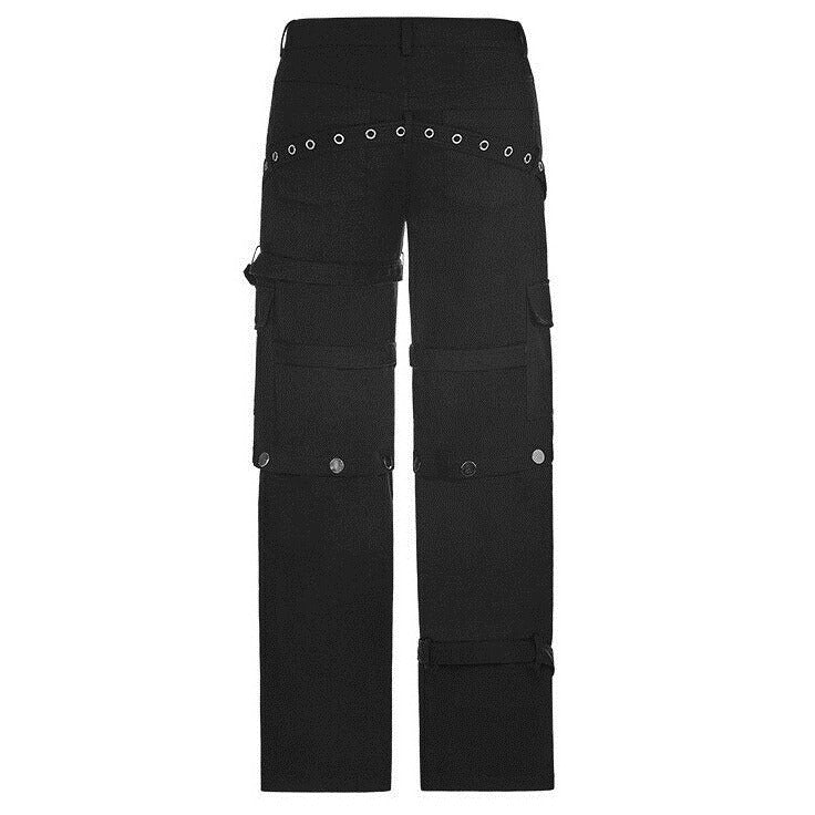 Men Gothic Bondage Pant Rock Hard Loose Punk Pants Detachable Uniform Trousers