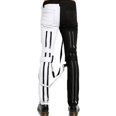 Prime Quality Men Gothic Bondage Gents Pant Black White Cotton Pants Pant Rock Hard Trouser Heavy Weight Pant Emo/ Pants