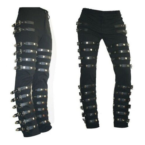 Men Gothic Bad Concert Black Metal Pant Rock Hard Trouser Heavy Pants