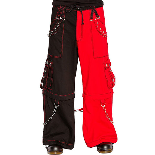 Men Bondage Trouser Punk Rock Transformer Baggy Black Split Leg Pants/Emo