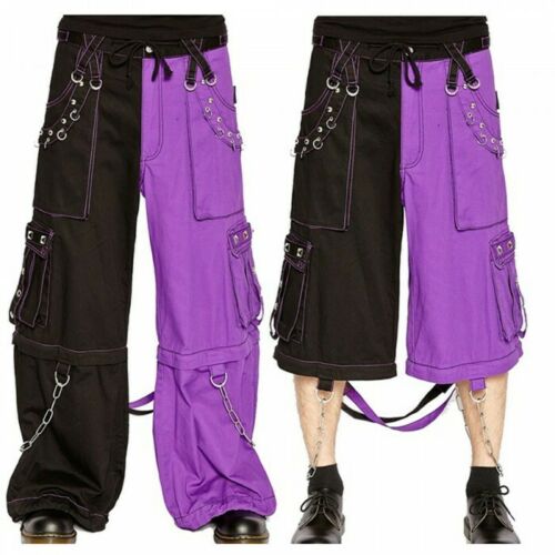 Gothic Bondage Men Pant Alternative Punk Rock Transformer Trouser Purple Baggy Pants