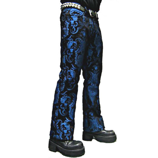 Tapestry Victorian Vampire Dracula Gothic Steampunk Pirate Blue/Black Pants