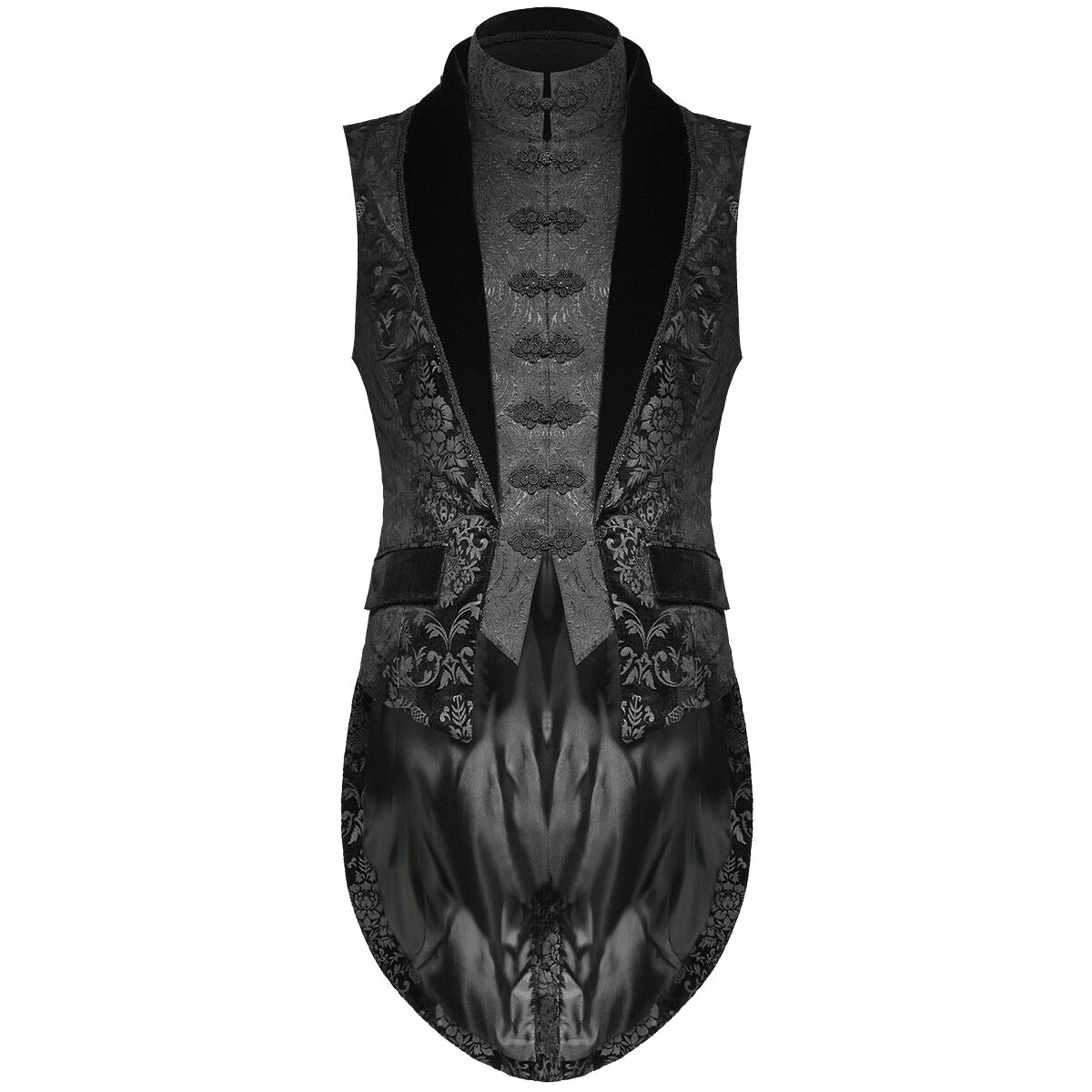 Prime Quality Men Gothic Victorian Silver Brocade Waistcoat Vest Jacquard Tuxedo Sleeveless Tailcoat