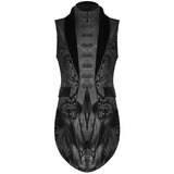 Prime Quality Men Gothic Victorian Silver Brocade Waistcoat Vest Jacquard Tuxedo Sleeveless Tailcoat