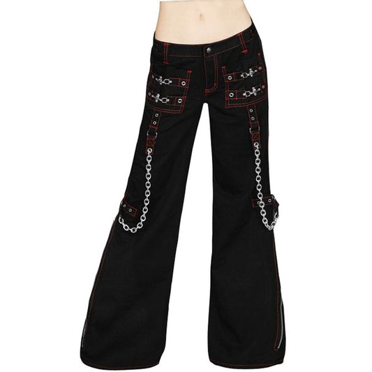 Prime Quality Black Gothic Tripp Women's Chains Black Rhinestones Gothic Punk Emo Pants Straps Baggy Pants/Tripp Pants