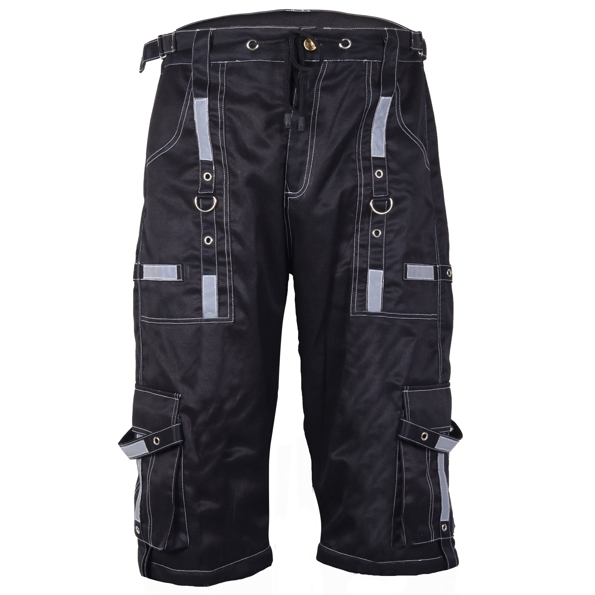 Gothic Bondage Reflective Men Short Alternative Punk Rock Emo Shorts