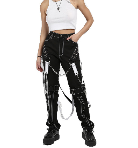 Women Gothic Bondage Raider Tripp Pant Rock Hard Trouser Heavy Weight Emo/Pants