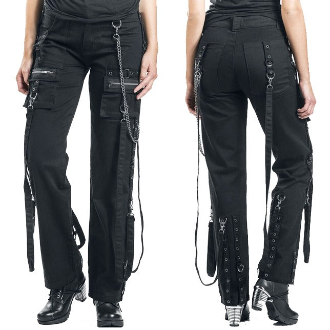 Women,s Gothic Pant Steampunk Style Chains Buckles Pant