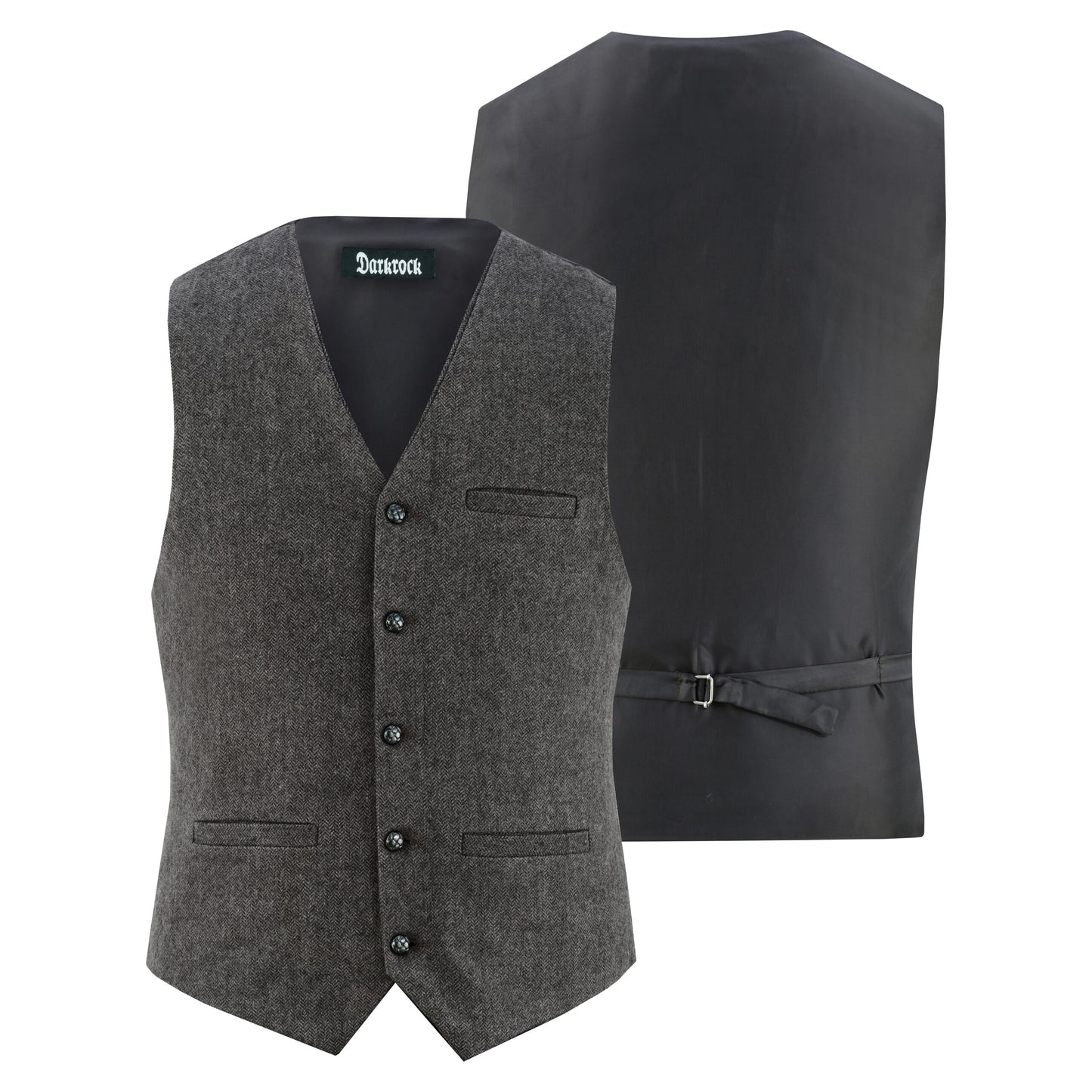 Men Herringbone Wool Blend Tweed Vest Premium Brown Waistcoat Suit Vest V Neck Slim Fit Waistcoat/USA