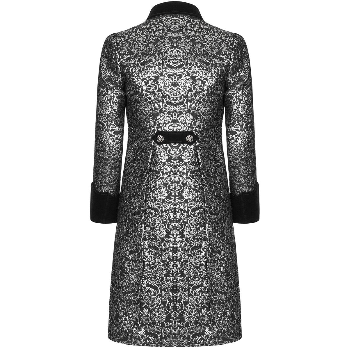 Gothic Steampunk Metal Texture Jacquard Swallow Tail Coat Jacket