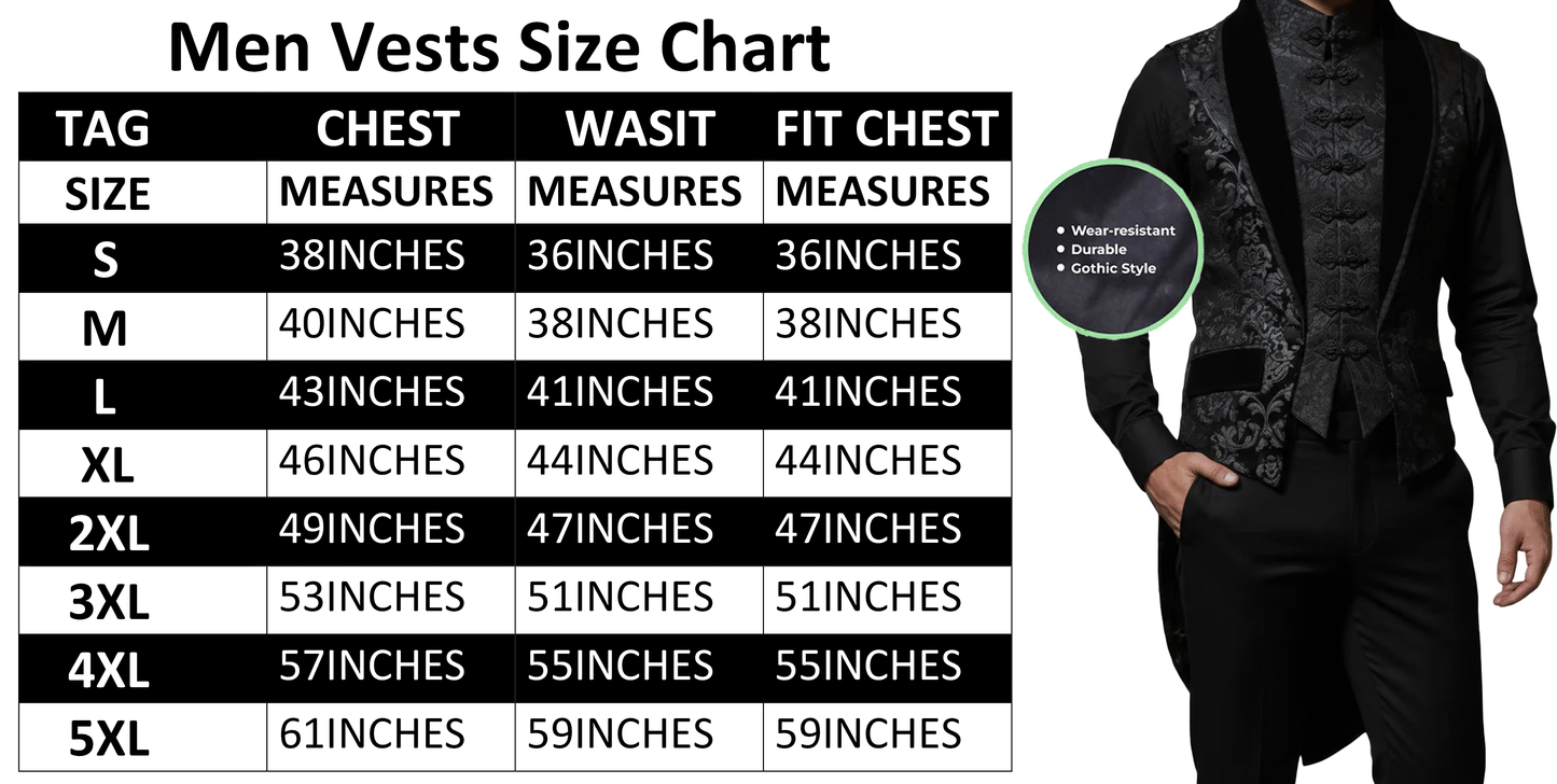 Prime Quality Men Gothic Victorian Silver Brocade Waistcoat Vest Jacquard Tuxedo Sleeveless Tailcoat