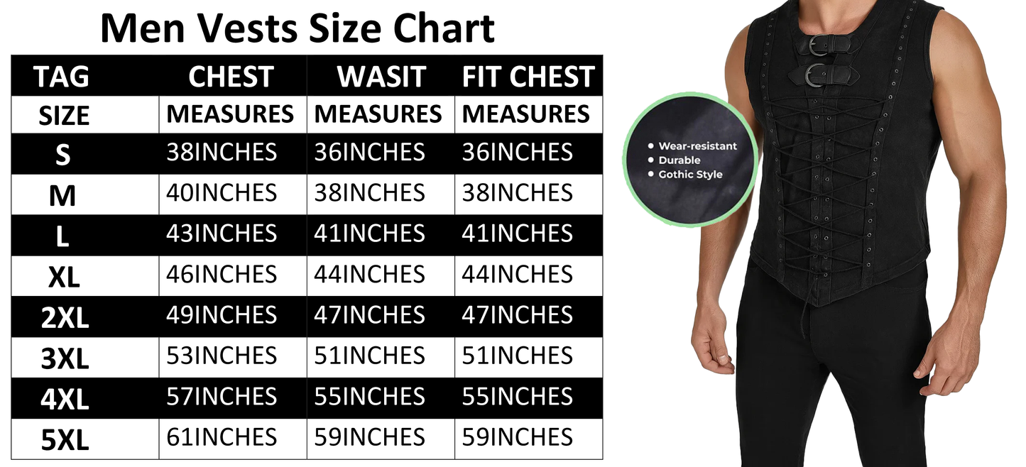 Men T-Shirt Steampunk Gothic visual Vest Tank Top Sleeveless Black Shirt