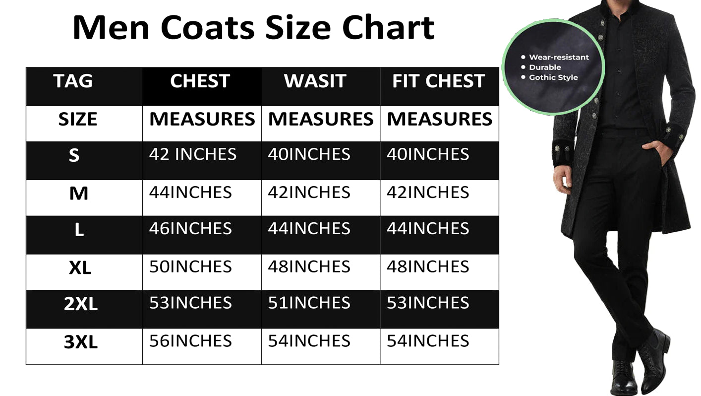 Handmade Renaissance Men's Velvet Goth Steampunk Victorian Frock Coat Brocade