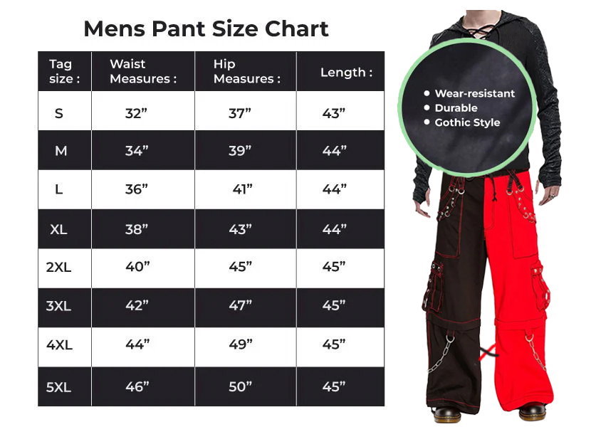 Men Bondage Trouser Punk Rock Transformer Baggy Black Split Leg Pants Emo