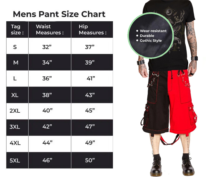 Mens Bondage Trouser Punk Rock Transformer Baggy Black Split Shorts Emo