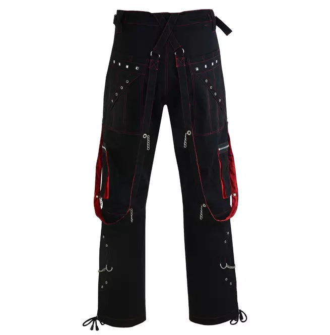 Gothic Men's Black Stylish Pant Trouser Slim fit Straight Black/Red Color Pants/USA
