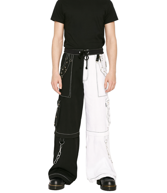 Gothic Bondage Men's Pant Alternative Punk Rock White Emo Trouser Pant Shorts