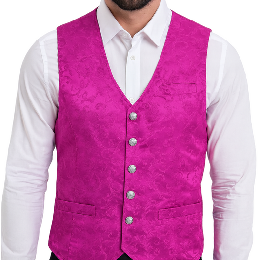Brocade Men's Vest Waistcoat Gothic Steampunk Purple Vest Victorian/Western-Reenactment/Usa
