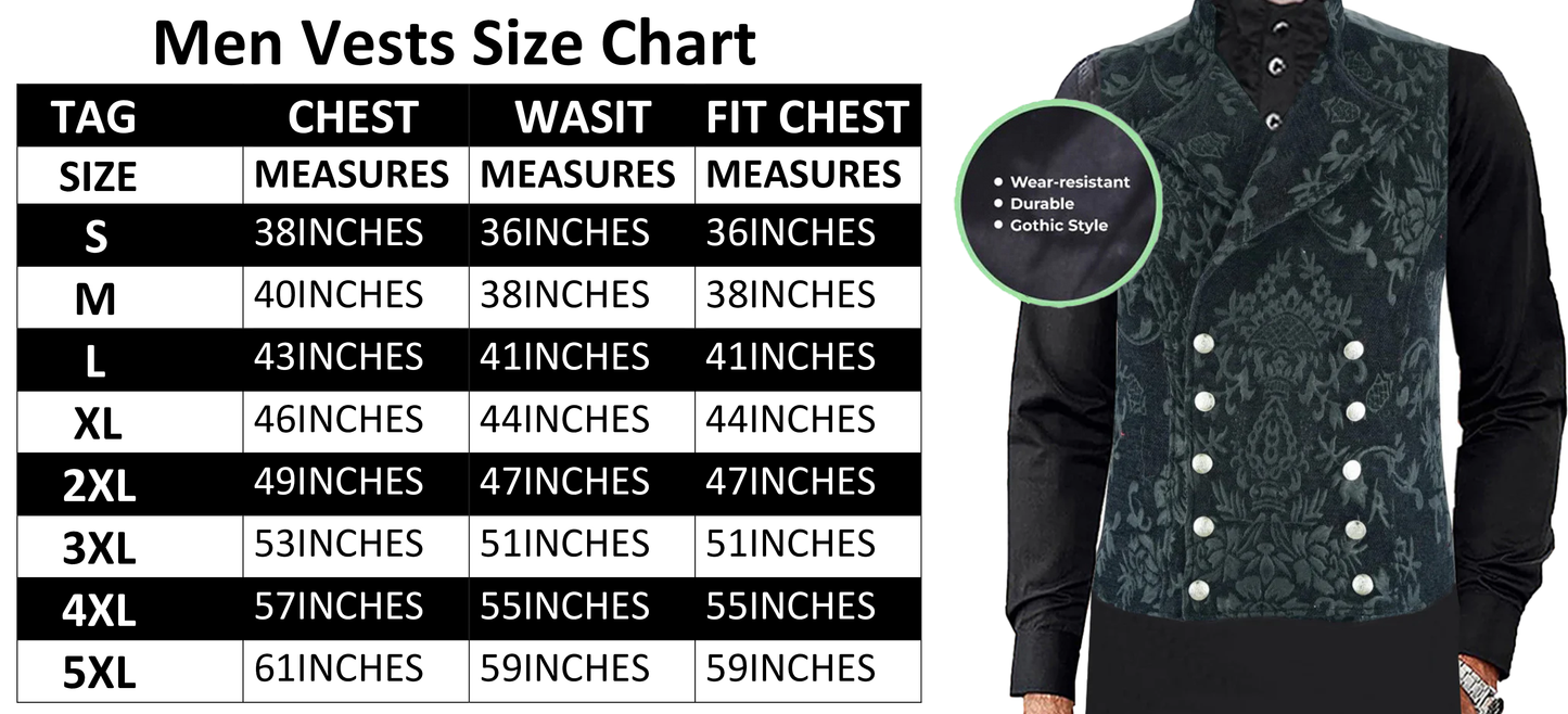 Men's Victorian Gentleman's Aristocrat Vest Tapestry Stylish Casual Vest Black