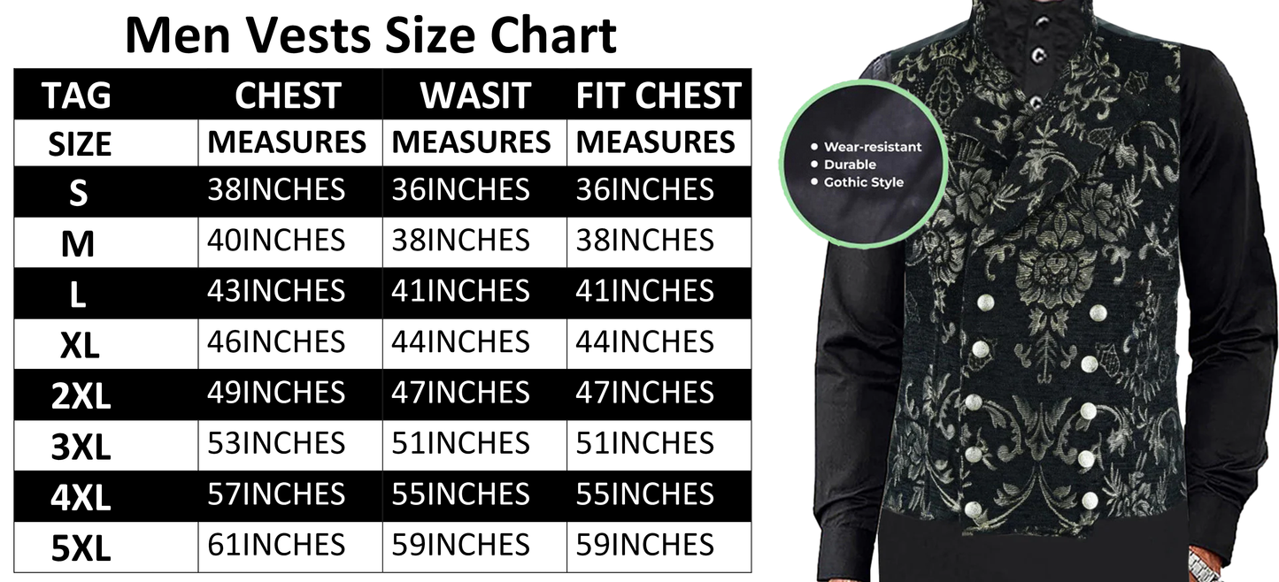 Men's Victorian Gentleman's Aristocrat Vest Tapestry Stylish Casual Vest Gold / Black