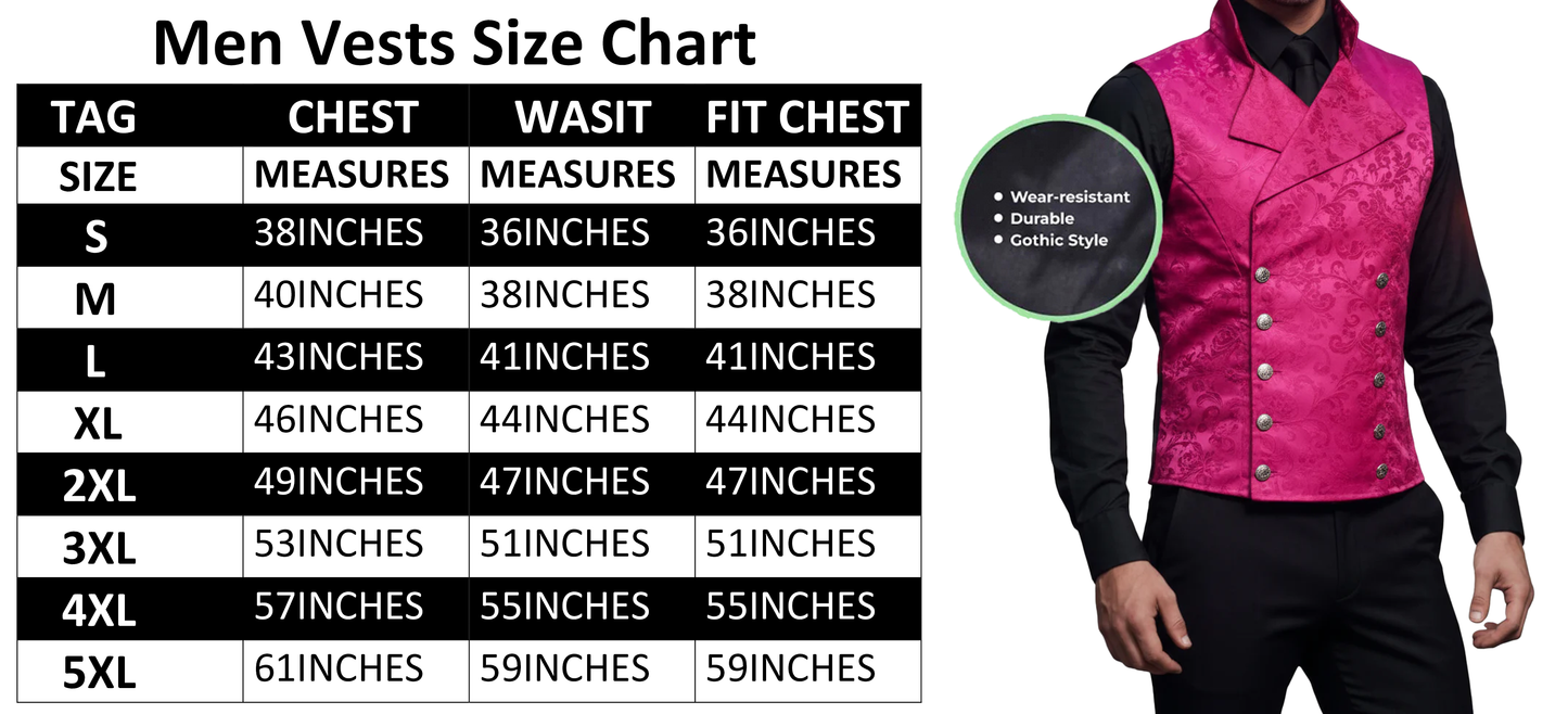 Men's Steampunk Double-breasted Waistcoat Royal Purple Vest Gothic Western-Reenactment USA