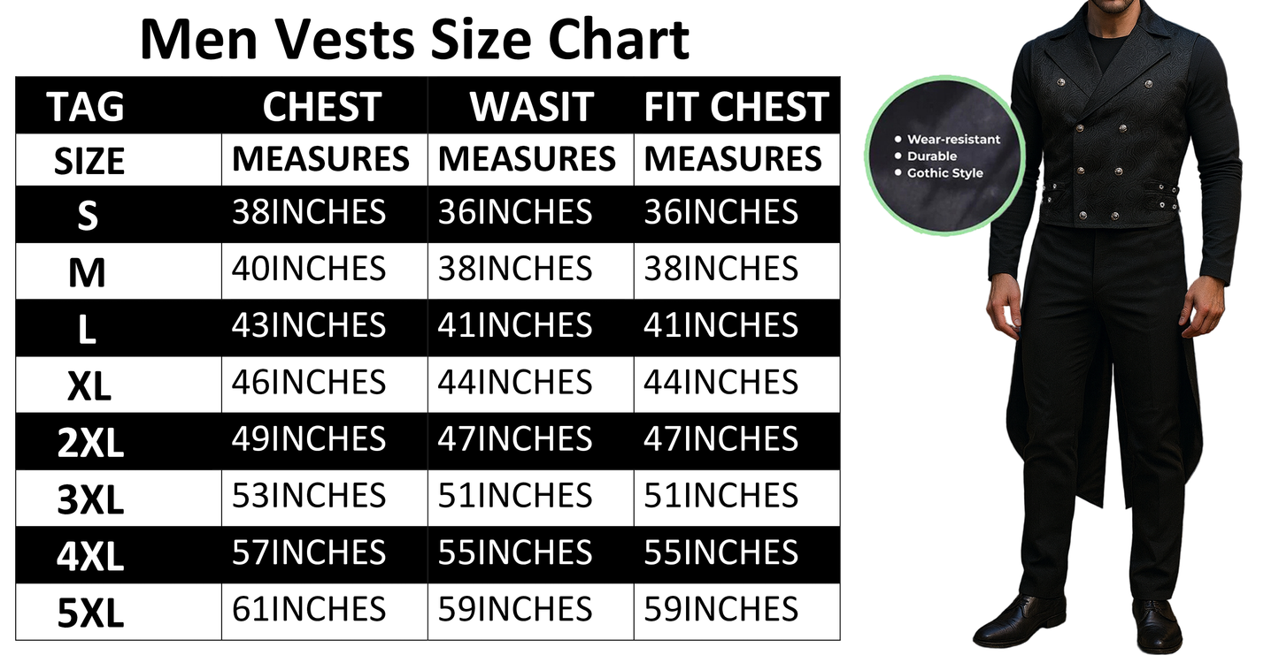 Mens Steampunk Vintage Tailcoat Jacket Gothic Victorian Frock Coat Uniform Coat