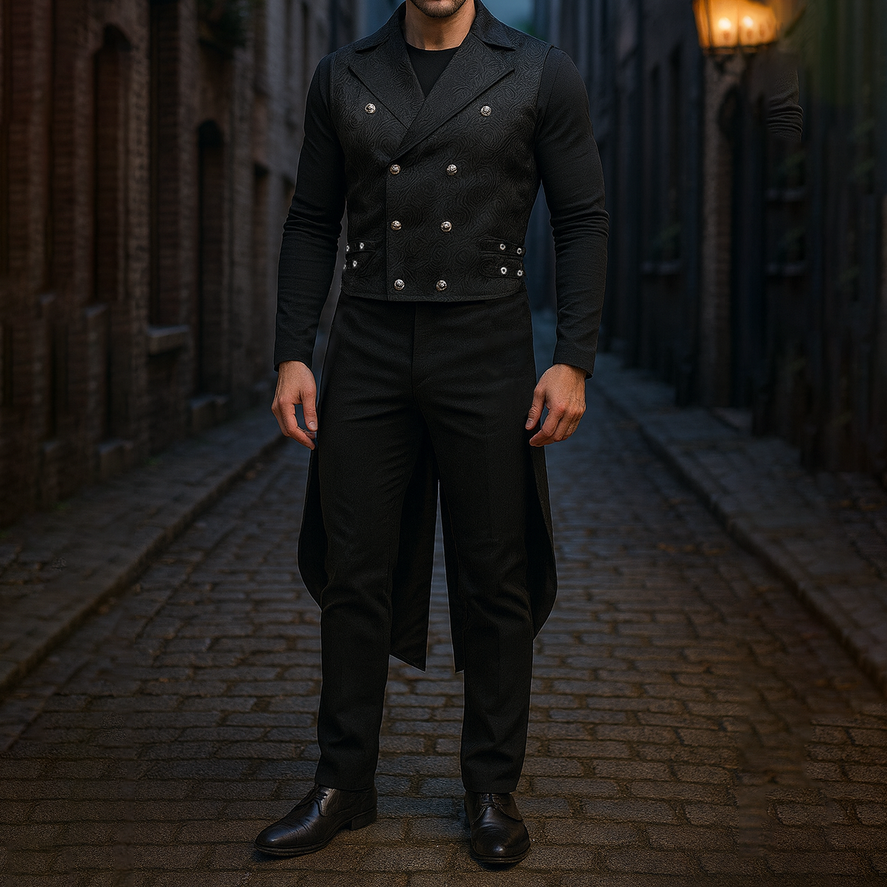 Mens Steampunk Vintage Tailcoat Jacket Gothic Victorian Frock Coat Uniform Coat