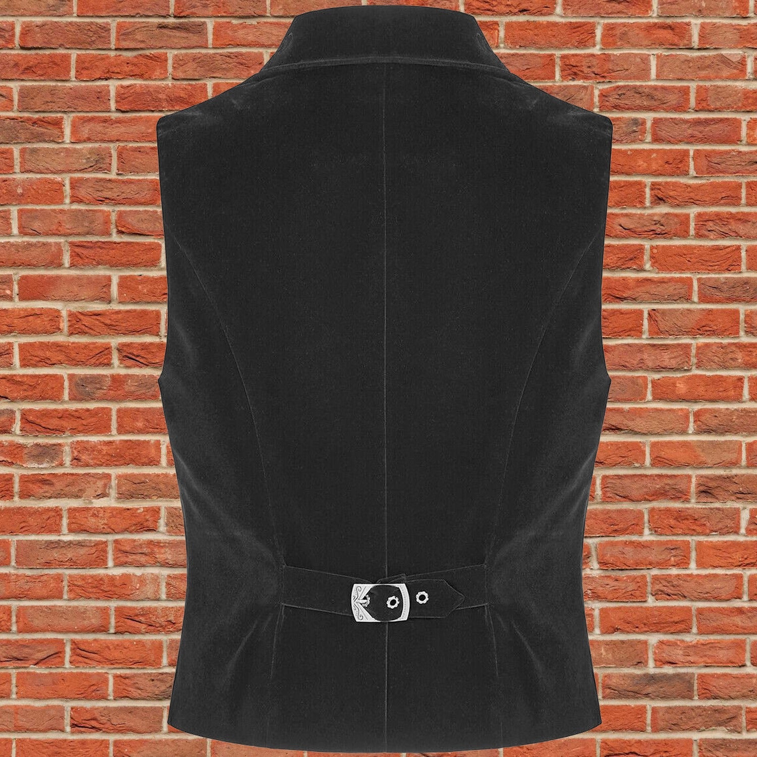 Mens Gothic Waistcoat Vest Black Velvet Embroidered Steampunk Vampire