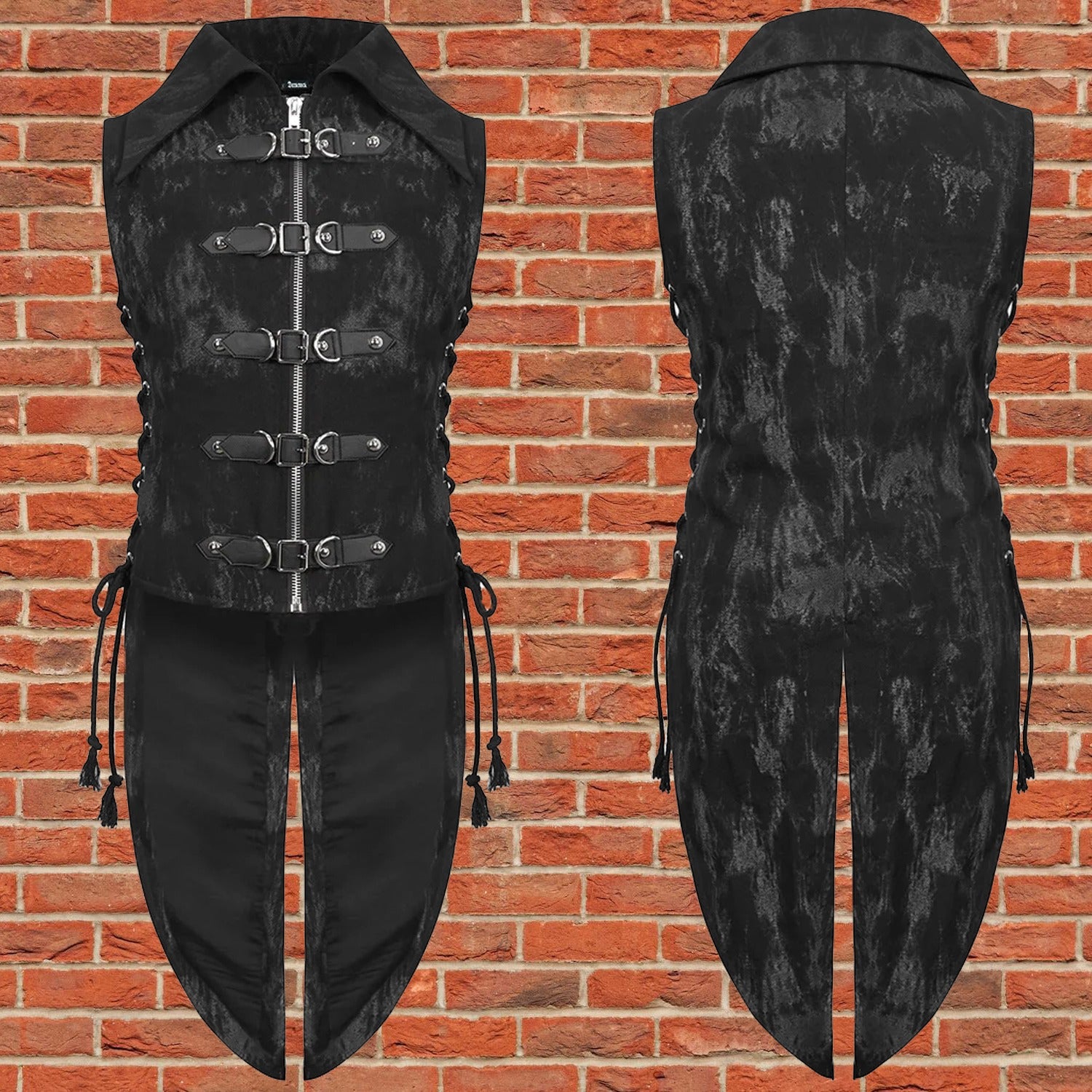 Devil Fashion Mens Apocalyptic Punk Tailed Waistcoat Vest