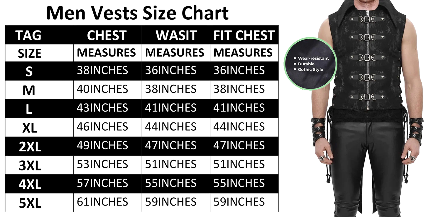 Devil Fashion Mens Apocalyptic Punk Tailed Waistcoat Vest