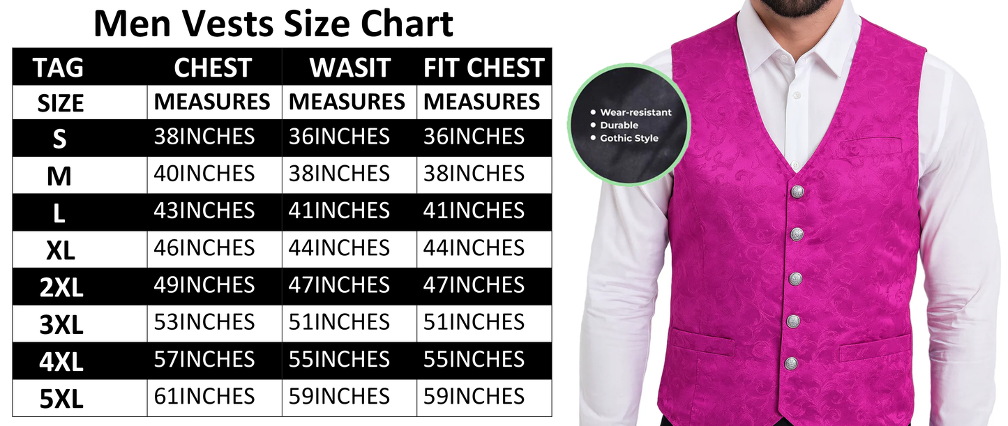 Brocade Men's Vest Waistcoat Gothic Steampunk Purple Vest Victorian/Western-Reenactment/Usa