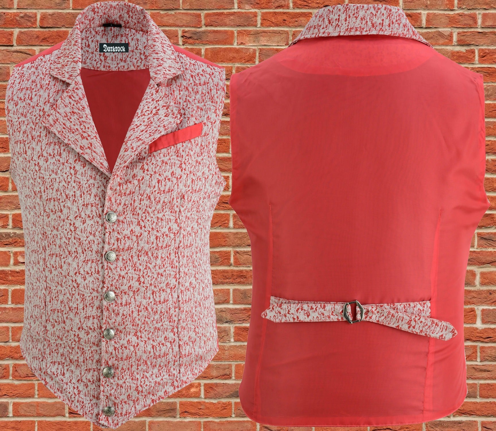 Handmade Orange Men's Victorian Suit Gentleman Vest Steampunk Gothic Waistcoat/Usa