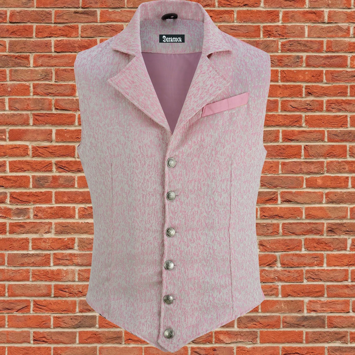 Handmade Pink Men's Victorian Suit Gentleman Vest Steampunk Gothic Waistcoat/Usa