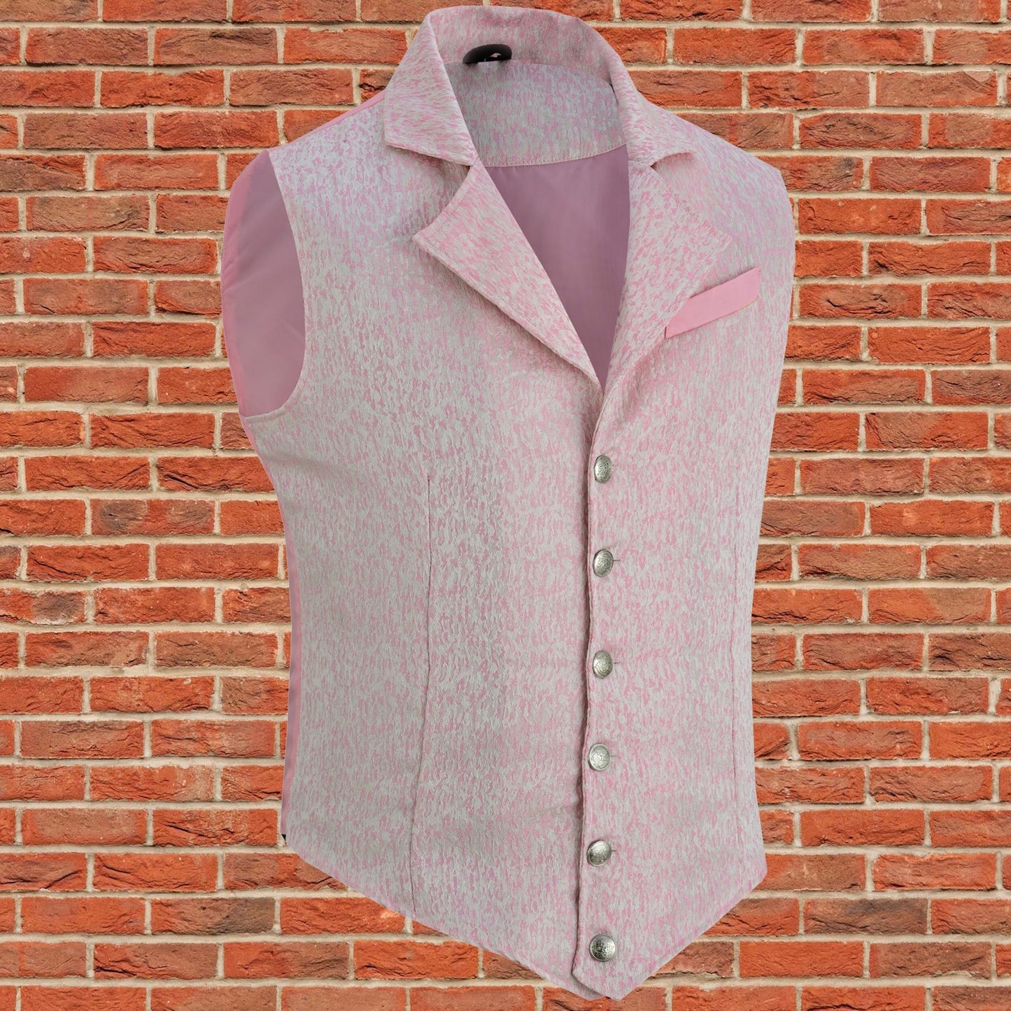 Handmade Pink Men's Victorian Suit Gentleman Vest Steampunk Gothic Waistcoat/Usa