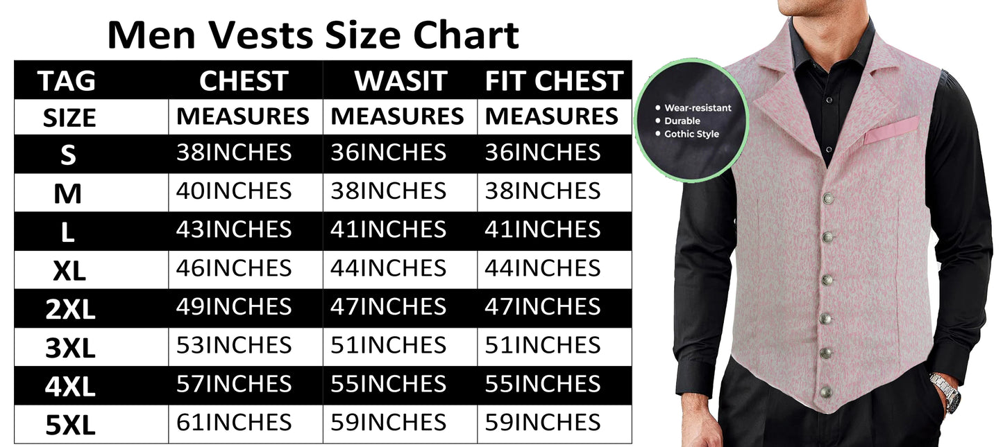 Handmade Pink Men's Victorian Suit Gentleman Vest Steampunk Gothic Waistcoat/Usa