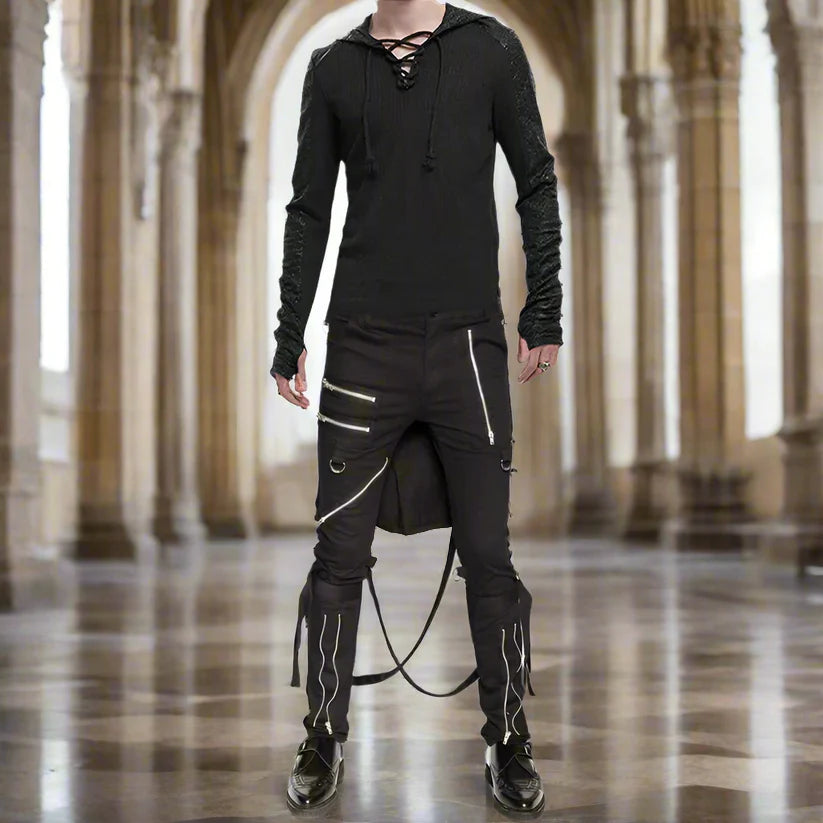 Extreme Bondage Gothic Punk Rocker Cyber Goth Steampunk Biker Pants Emo