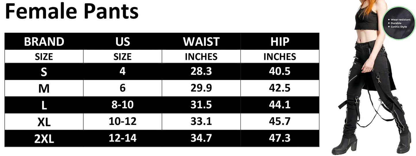 Womens Bumflap Extreme Bondage Gothic Punk Rocker Cyber Steampunk Emo Pants