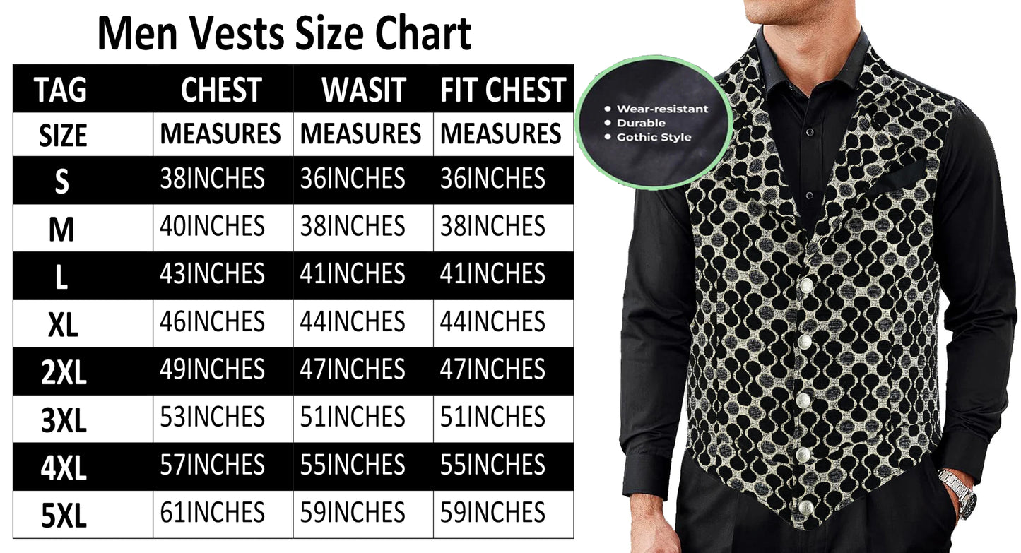 Handmade Gold Men's Victorian Suit Gentleman Vest Steampunk Gothic Waistcoat/Usa