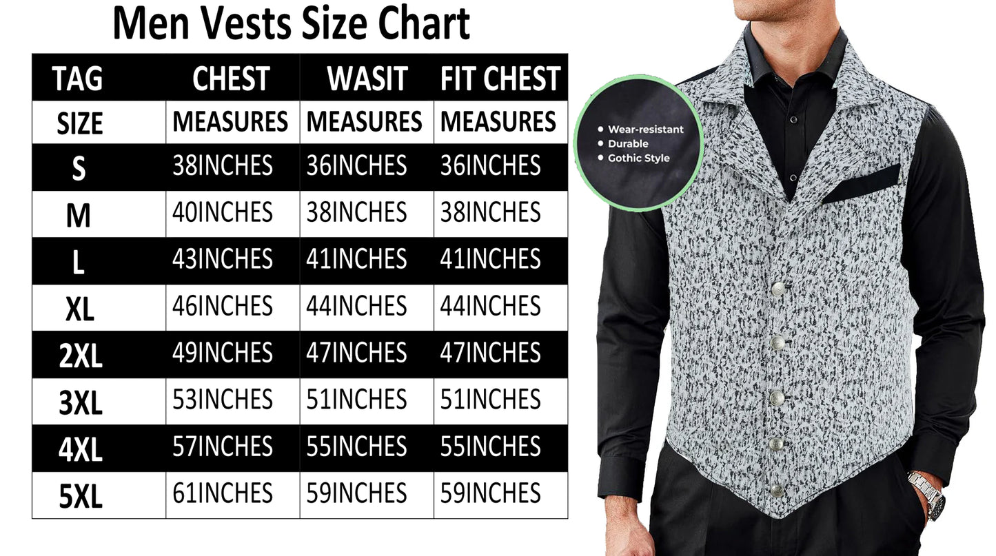 Handmade White Men's Victorian Suit Gentleman Vest Steampunk Gothic Waistcoat/Usa