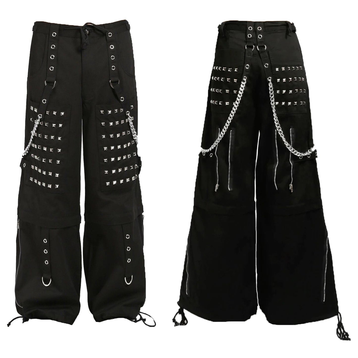 Gothic Men Black Goth Monster Studs Goth Punk Rock Pants