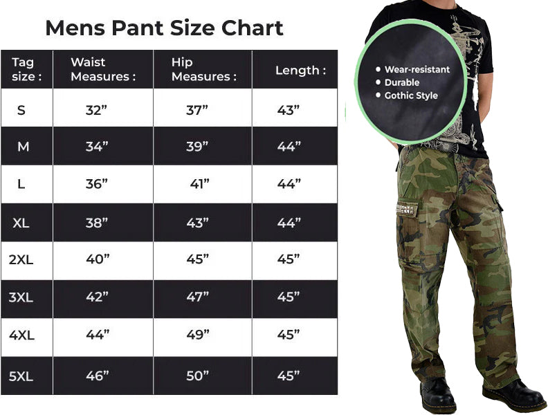 Gothic Cyber Steampunk Camo Army Military Biker Jeans Punk Rock Pants Marines