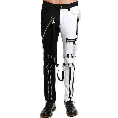 Prime Quality Men Gothic Bondage Gents Pant Black White Cotton Pants Pant Rock Hard Trouser Heavy Weight Pant Emo Pants