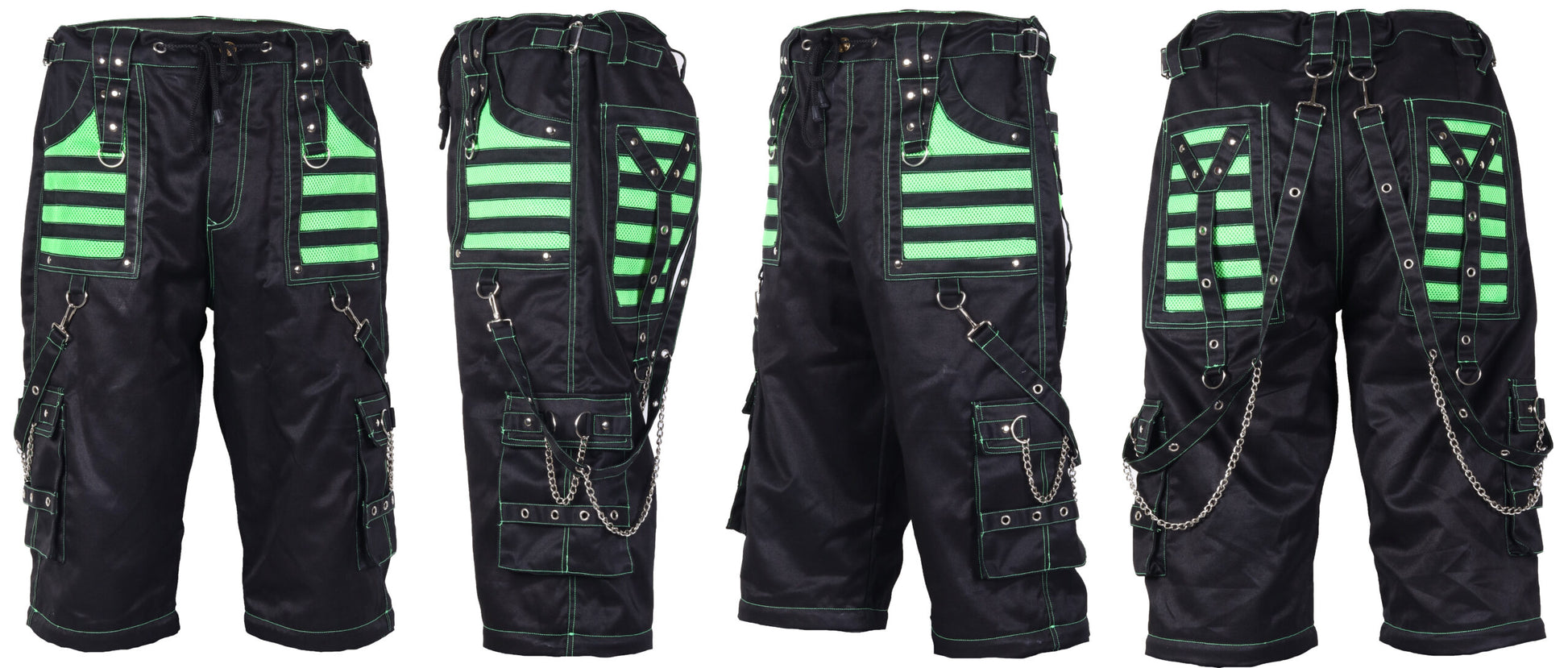 Extreme Bondage Skater Gothic Punk Rocker Cyber Goth Steampunk Biker Shorts
