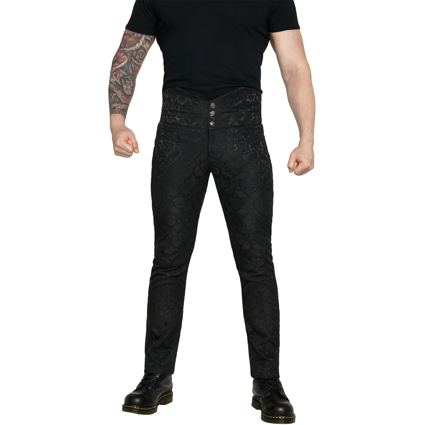 Men's Obscura Trousers Pants Steampunk Black Brocade Vintage Gothic Victorian