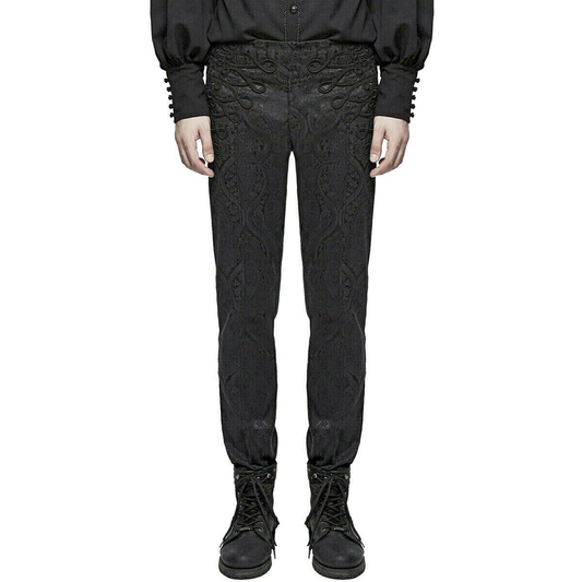 Men's Trousers Pants Black Brocade Steampunk Vintage Gothic Victorian
