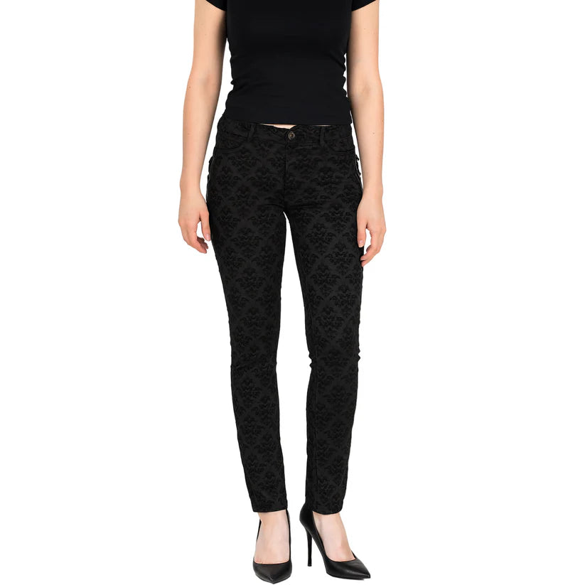 Devil Fashion Punk Men Cotton Dress Pants Victorian Printed Bandage Bridal Pants